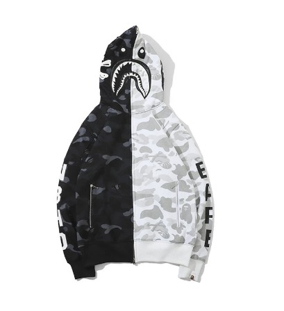 BAPE Black and White Hoodie
