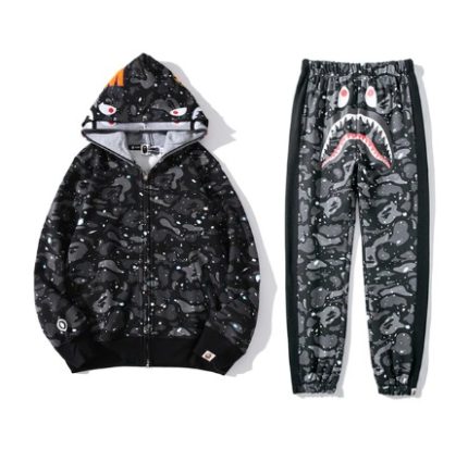 Bape Shark Hoodie and Pant Men Women