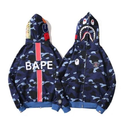 Blue Bape Shark Hoodie